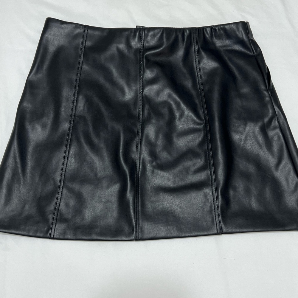 ZARA Faux Leather Skirt with Pockets